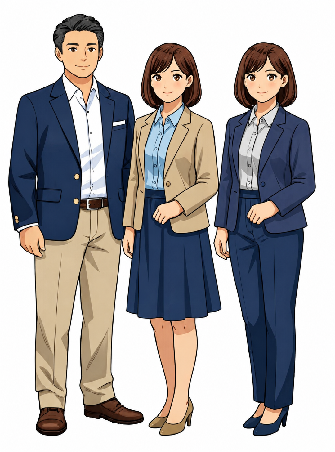 来場時の服装（男性・女性）のイメージイラスト