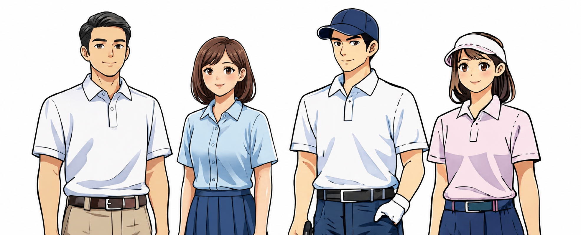 来場時・プレー時、シャツの裾を入れた服装のイメージ